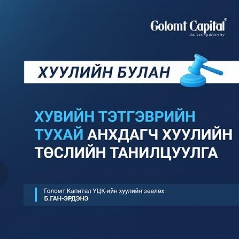 Хувийн тэтгэврийн тухай анхдагч хуулийн төслийн танилцуулга